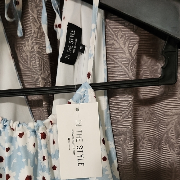 Floral Blue Mini Dress - Picture 2 of 4